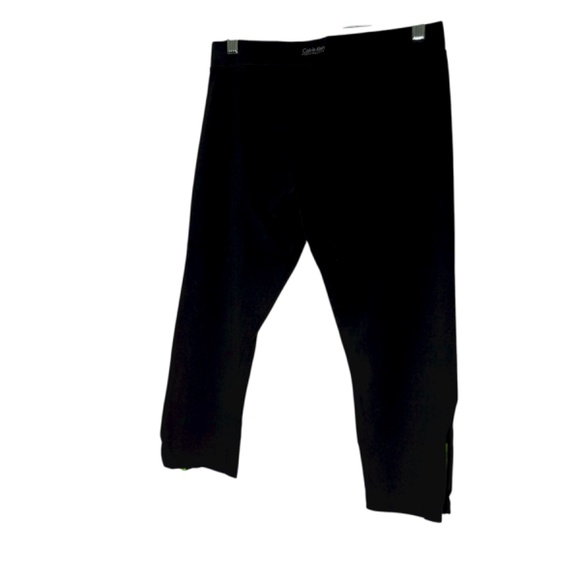 Calvin Klein Performance Quick Dry Lime Green Calf Zipper Capri Leggings Size L - Picture 5 of 8